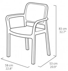 Sedia Da Giardino Impilabile Con Braccioli In Resina Effetto Intrecciato Bella Keter Cappuccino