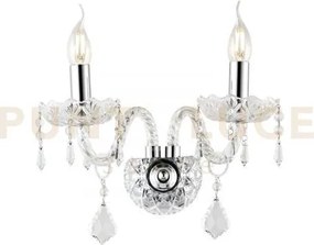 Applique a parete incanto cromo 2 luci attacco e14 40x18x34cm in ve...