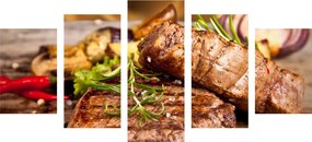 Quadri 5 pezzi – Bistecca di manzo alla griglia