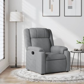 Poltrona Reclinabile İn Tessuto Grigio Chiaro /