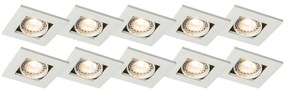 Set di 10 faretti a incasso orientabili bianchi - Qure