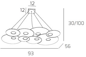 Sospensione Moderna Cloud Metallo Grigio 8 Luci Gx53