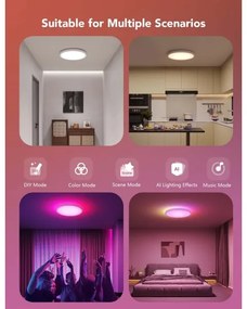 Govee - LED RGBICWW dimmerabile plafoniera LED/29W/230V Ø 30cm finitura opaca Wi-Fi