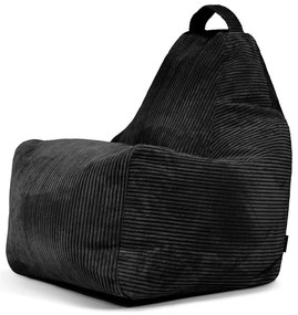 Puof a sacco nero con rivestimento in velluto a coste Play Amuse – SLOWDOWN