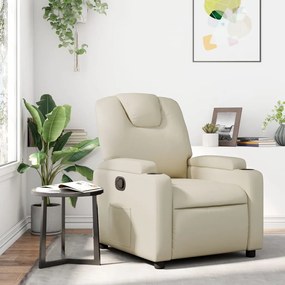 Poltrona Reclinabile Crema İn Similpelle /