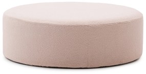 Kave Home - Poggiapiedi sfoderabile Kaeli in tessuto bouclÃ© rosa Ã˜ 120 cm