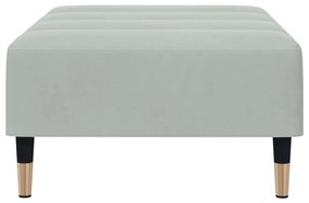 Poggiapiedi grigio chiaro 77x55x31 cm in velluto