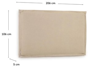 Kave Home - Testiera sfoderabile Tanit in lino beige per letto da 200 cm