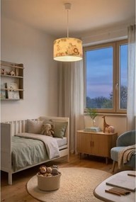 BRILAGI - Lampadario LED per bambini a sospensione con cavo BOBO 1xE27/60W/230V Ø 35 cm bianco/giungla