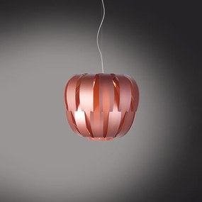 Sospensione Moderna 1 Luce Queen In Polilux Rosa Metallico D42 Made In Italy