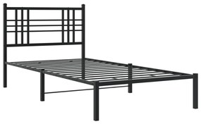 Giroletto con testiera in metallo nero 100x190 cm