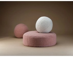 Pouf a sacco per bambini rosa con rivestimento in bouclé Round – Wigiwama