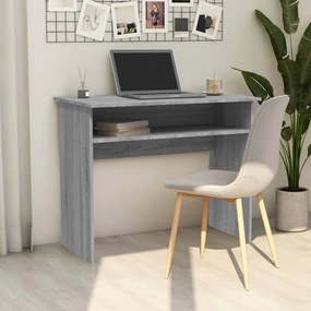 Scrivania Grigio Sonoma 90x50x74 Cm İn Legno Multistrato /