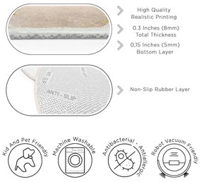 Tappeto rotondo blu/beige lavabile ø 150 cm Puddle – Mila Home