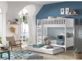 Letto a castello bianco per bambini 90x200 cm Scott - Vipack