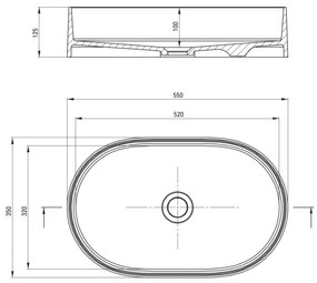 Deante CQS_SU6S - Lavabo da appoggio SILIA 35x55 cm granito/grigio metallico