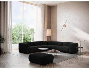 Divano angolare nero con rivestimento in velluto Ekahi – Makamii