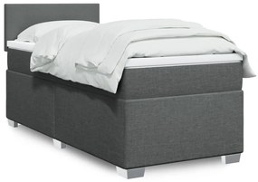 Giroletto A Molle Con Materasso Grigio Scuro 90x190 Cm Tessuto /