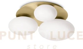 Ninfea lampadario a soffitto 3 luci attacco gx53 lampadina inclusa oro