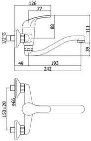 Paffoni Apollo 3 Apm3161 Miscelatore Lavello A Muro Con Canna 19 cm Orientabile Cromo