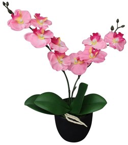 Orchidea Artificiale con Vaso 30 cm Rosa
