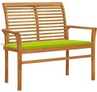 Panca da Giardino con Cuscino Verde Brillante 112 cm Legno Teak cod mxl 45989