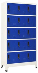 Armadietto Con Serratura Grigio E Blu 90x40x180 Cm Acciaio /