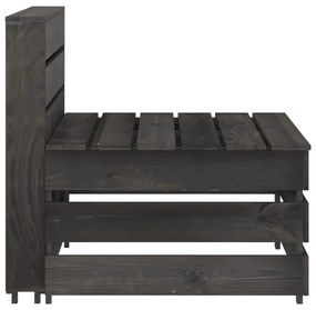 Set Salotto da Giardino 8 pz in Legno di Pino Impregnato Grigio