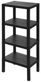 Scaffale bagno 4 ripiani nero effetto legno in kit montaggio Buzz