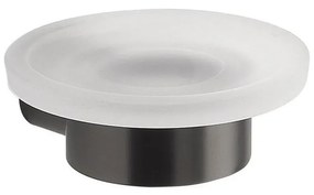 Gedy - Portasapone da parete PIRENEI vetro opalino/grigio metallizzato