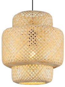 Lampadario a sospensione con filo HESTIA 1xE27/60W/230V diametro 30 cm bambù