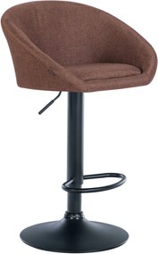 Sgabello Da Bar Imbottito Con Rivestimento İn Stoffa İn Poliestere / Braun / Metall Matt Schwarz