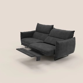 Monamour Divano dal design moderno con opzione relax elettrico in microfibra smacchiabile impermeabile T11 nero