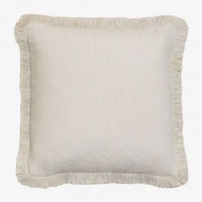 Cuscino quadrato in cotone (45x45 cm) Kirwen Bianco - Sklum