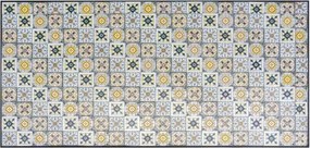 Set Tavolo E Sedie Da Esterno 100x200 Cm In Ferro E Maioliche Amalfi