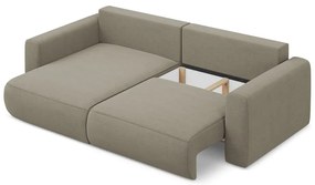 Divano angolare marrone chiaro allungabile/con contenitore (con penisola a sinistra/con chaise lounge) Kapua – Makamii