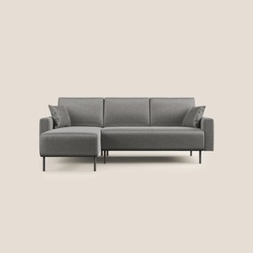Arthur divano moderno angolare in velluto morbido impermeabile T01 grigio