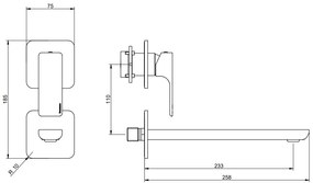 Treemme Hask RWIT6AD3CC01 miscelatore monocomando lavabo 233 mm senza parte incasso cromo