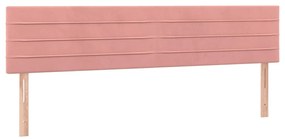 Testiera 2 pz rosa 80x5x78/88 cm in velluto