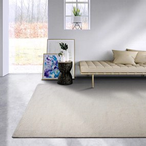 Tappeto color crema tessuto a mano in lana 120x170 cm Pradesh Natural White - Elle Decoration