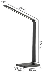 LED Lampada da tavolo con caricatore wireless LED/10W/230V nero