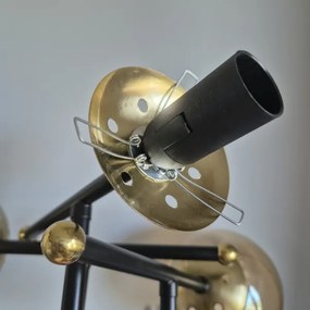 Lampadario a plafone MALENA 3xE14/5W/230V oro/nero/fumé beige