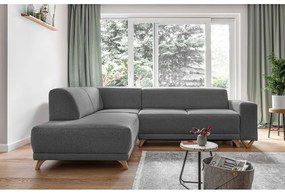 Divano angolare grigio allungabile e con contenitore (penisola a sinistra/a L) Classy Sophie – Miuform