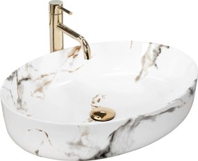 Lavabo da appoggio REA Queen Carrara Shiny