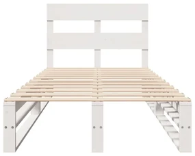 Letto senza materasso bianco 75x190 in legno massello di pino