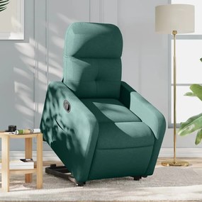 Poltrona Alzapersona Reclinabile Verde Scuro İn Tessuto /