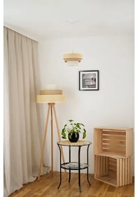 Brilagi - Lampadario a cavo CEDAR LUNETA 1xE27/15W/230V Ø25 rattan marrone crema
