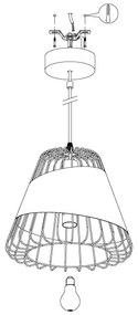 Eglo 49446 - Lampadario a sospensione con filo AUSTELL 1xE27/60W/230V