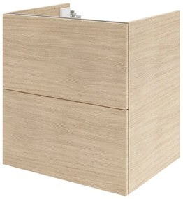 Mobile da bagno sospeso sotto lavabo L 60 x H 64 x P 48 cm rovere lucido, 2 cassetti SENSEA Neo
