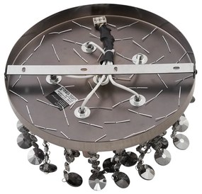 Lampada da soffitto classica nera con vetro fumé - Medusa